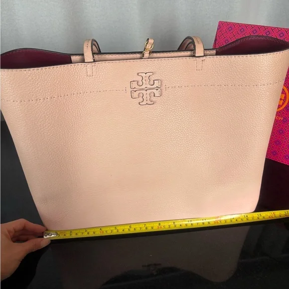 Tory Burch McGraw Pink Leather Tote Bag - Picture 9 of 14